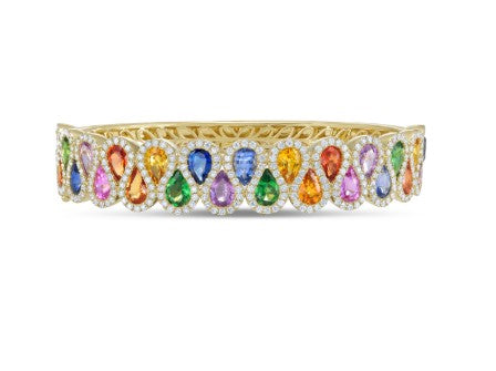 Ribbon Multi Color Sapphire Bangle