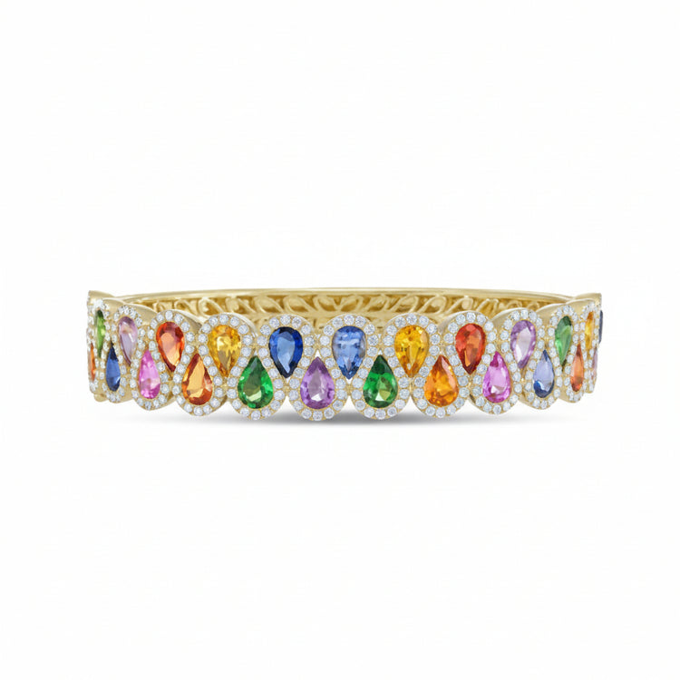 Ribbon Multi Color Sapphire Bangle