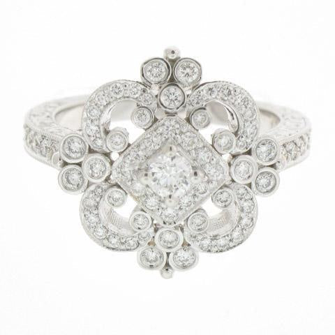 18KWG 72=.63 GHVS-SI1 BR DIA SCROLL RING SIZE 5.75