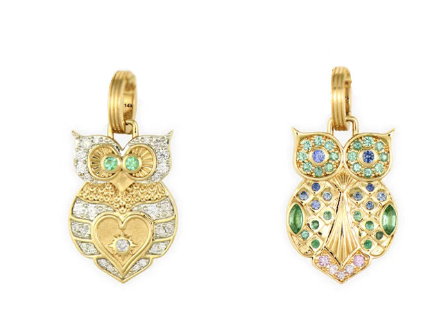 Double Sided Love Owl Pendant