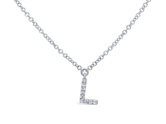 Diamond Initial Pendant - Letter L