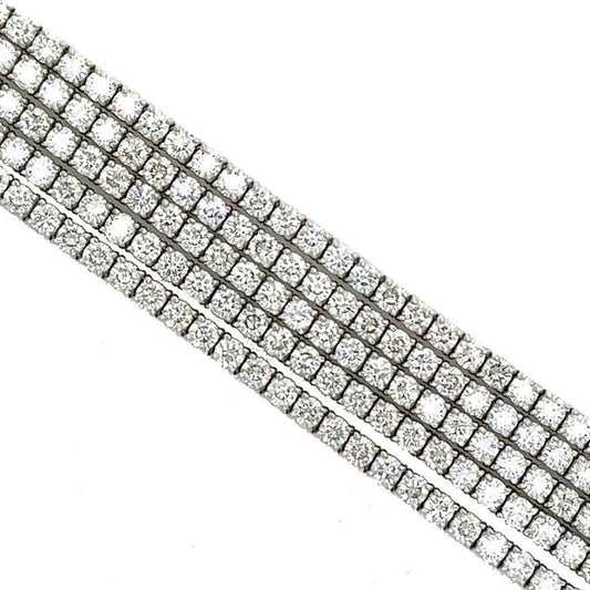 18k White Gold 7" Five Row Diamond Bracelet
