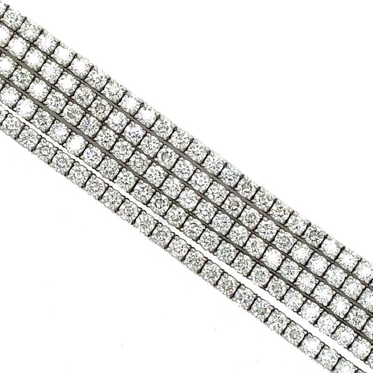 18k White Gold 7" Five Row Diamond Bracelet