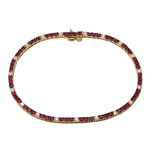 Ruby & Diamond Line Bracelet