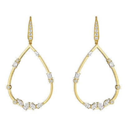 18KYG 1.65 FANCY SHAPE DIA TEARDROP EARRINGS