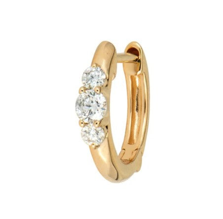Diamond Prong Small Engraved Hoops