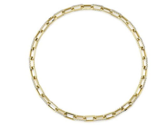 Diamond Paper Clip Link Necklace