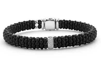 STSLVR BLK CAVIAR 9MM MATTE CERAM DIA BRACE SZ M
