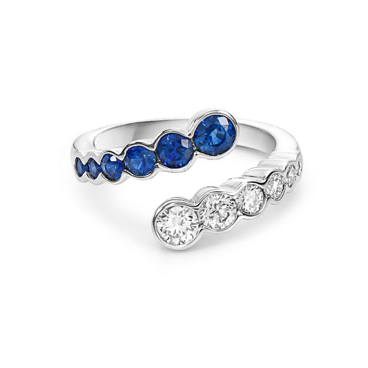 18KWG 0.68CT GHSI, 0.73CT SAPPHIRE RING