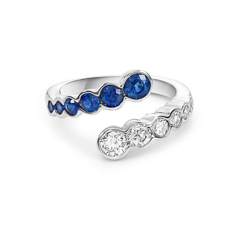 18KWG 0.68CT GHSI, 0.73CT SAPPHIRE RING