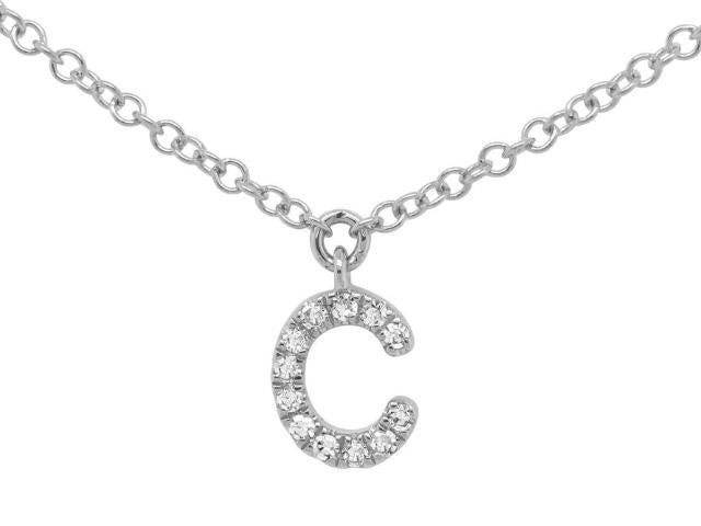 Diamond Initial Pendant - Letter C