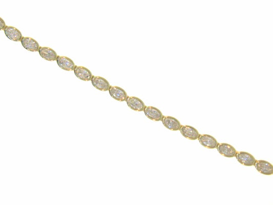 Oval Lab Grown Diamond Bezel Set Line Bracelet