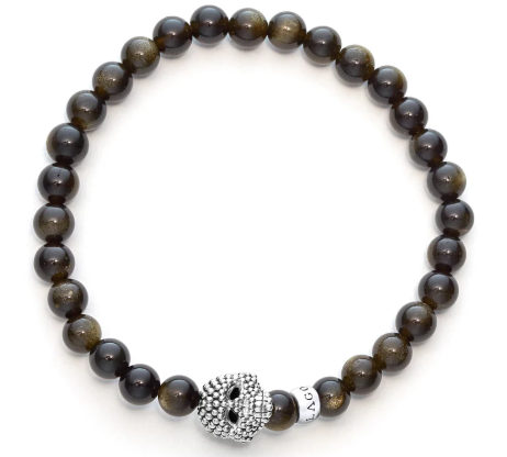 Golden Obsidian Skull Bracelet