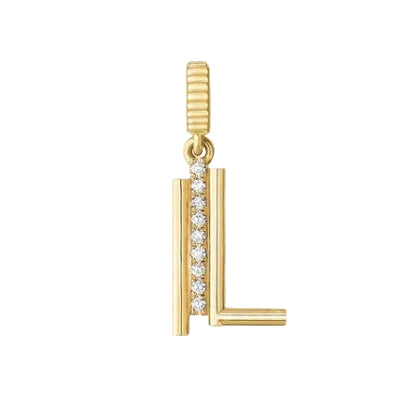 18k Yellow Gold Letter L Pendant