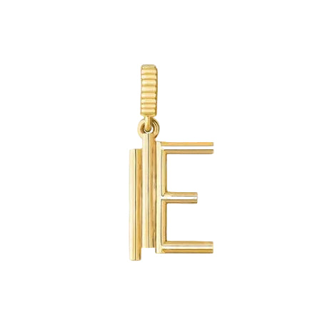 18k Yellow Gold Letter E Pendant