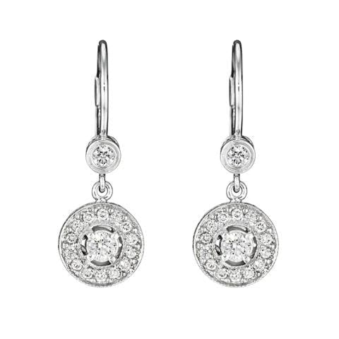 18KWG MEL=.62CT GHSI BR DIA DANGLE EARRINGS