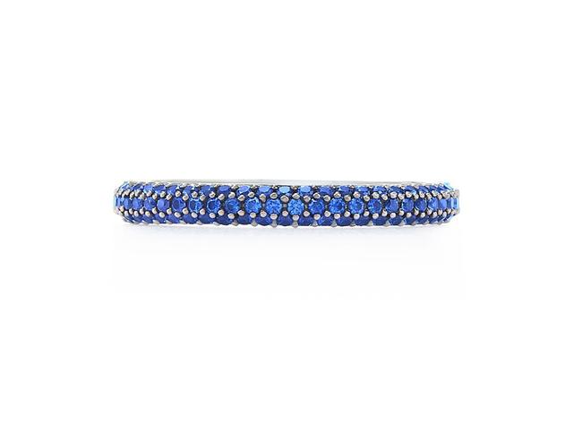 Three-Row Ring with Pavé Sapphires