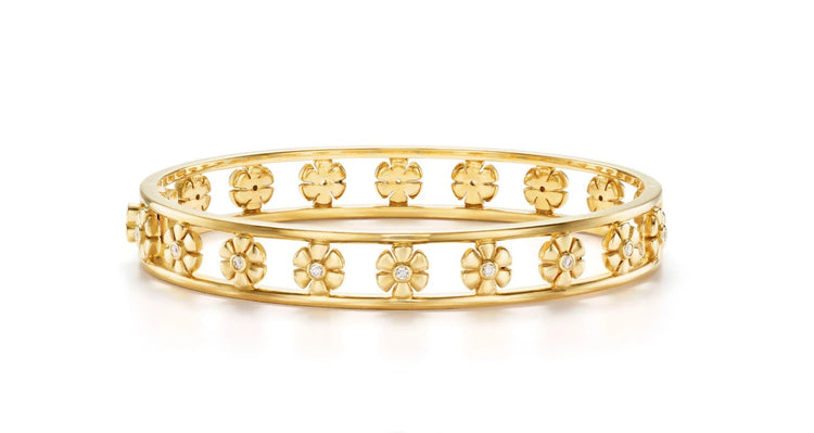 18KYG 0.24CT DIA FIORI BANGLE BRACELET