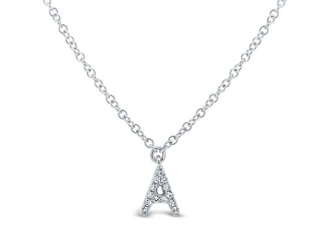 Diamond Initial Pendant - Letter A