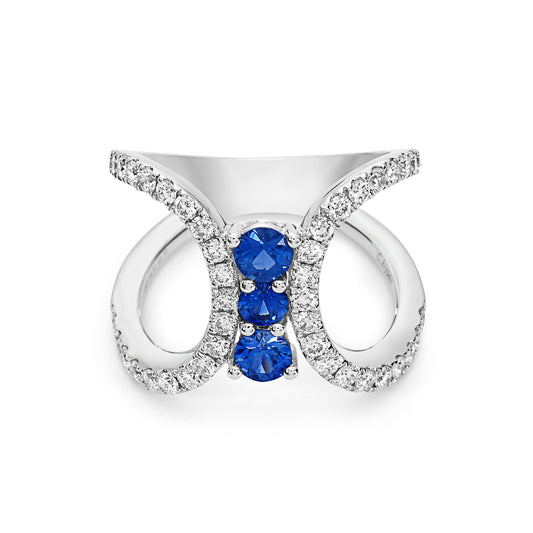 18KWG 42=0.83CT GHSI, 0.82CT SAPPHIRE RING