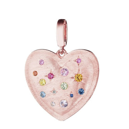 18KRG 22MM 14=0.45 RAINBOW SAPPHIRE HEART ENHANCER