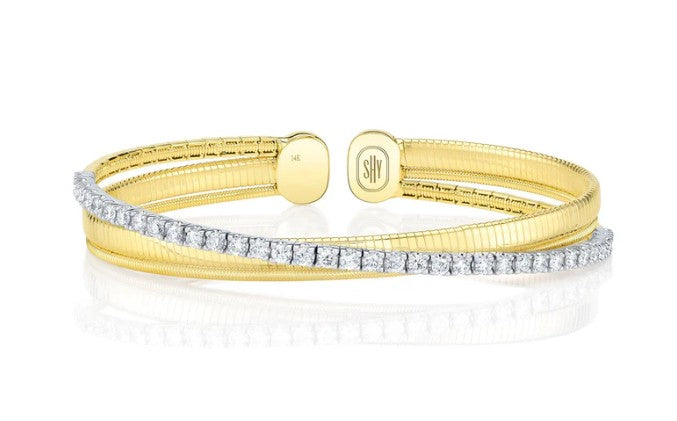 14KY/WG SHY CREATIONS 1.21CT DIA BRIDGE BANGLE