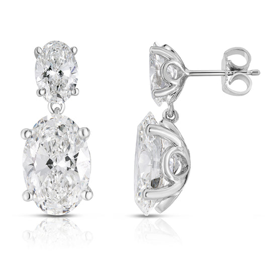14k White Gold Lab Grown Diamond Drop Earrings
