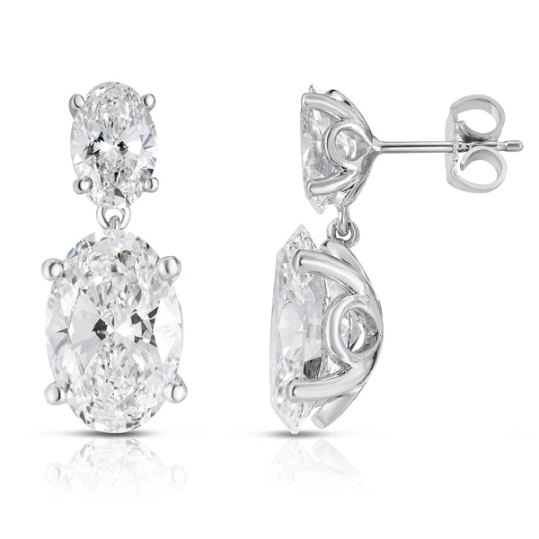 14k White Gold Lab Grown Diamond Drop Earrings
