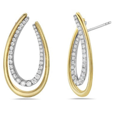 18KYG/WG 66=1.15CT GH VS/SI DBL J HOOP EARRING