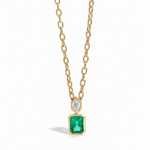 Fancy Shape Diamond Bezel Necklace