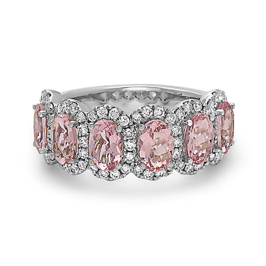 18KWG MORGANITE, 70=0.59CT ISI2 RING