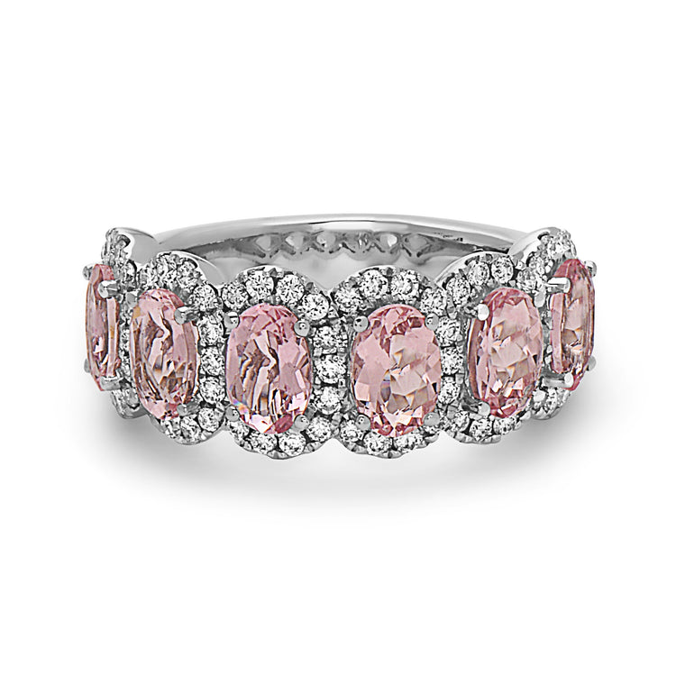 18KWG MORGANITE, 70=0.59CT ISI2 RING