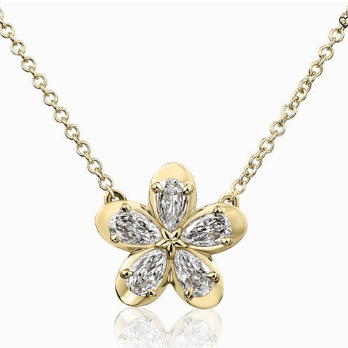 14k Yellow Gold Flower Pendant