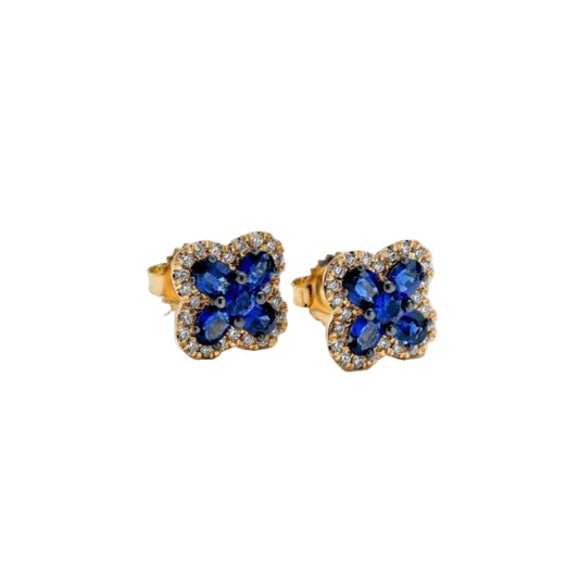 Sapphire & Diamond Stud Earrings