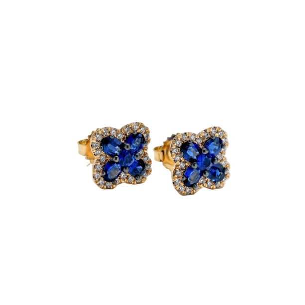 Sapphire & Diamond Stud Earrings