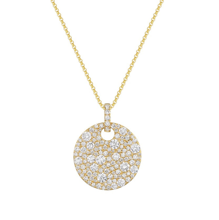 Lab Grown Diamond Pave Disc Necklace (1.51 tcw)