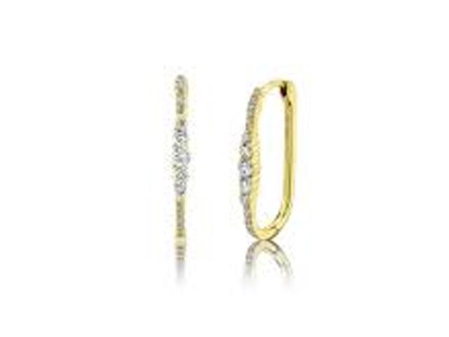 Diamond Oval Hoop Earrings