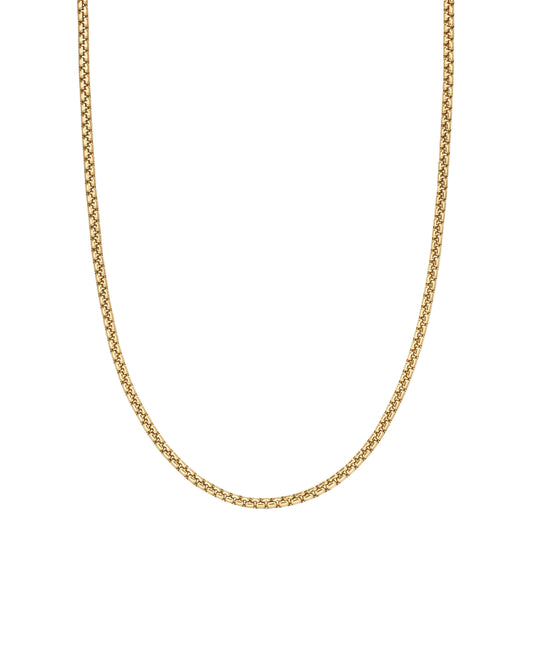 18KYG 22" 2.7MM BOX CHAIN