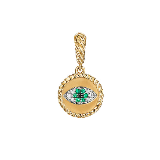 Evil eye Amulet with Emeralds and Diamonds