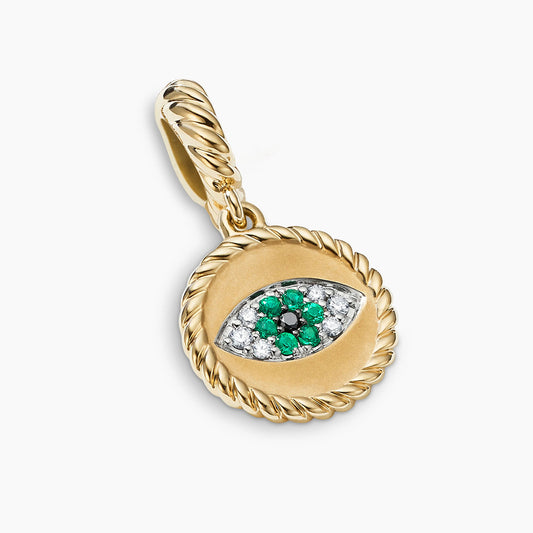 Evil eye Amulet with Emeralds and Diamonds