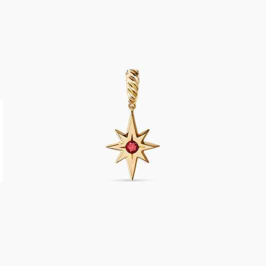 North Star Birthstone Amulet in Garnet
