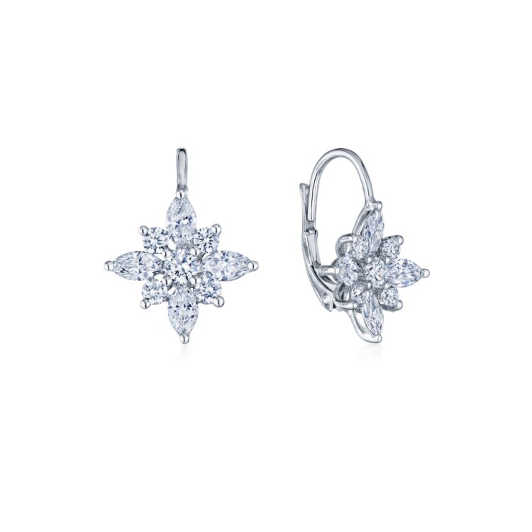 Large Drop Earrings with Diamonds