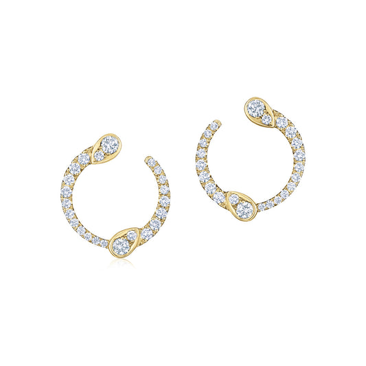 Eclipse Circle Earrings with Diamonds