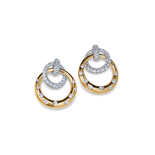 Interlocking Circle Earrings with Diamonds