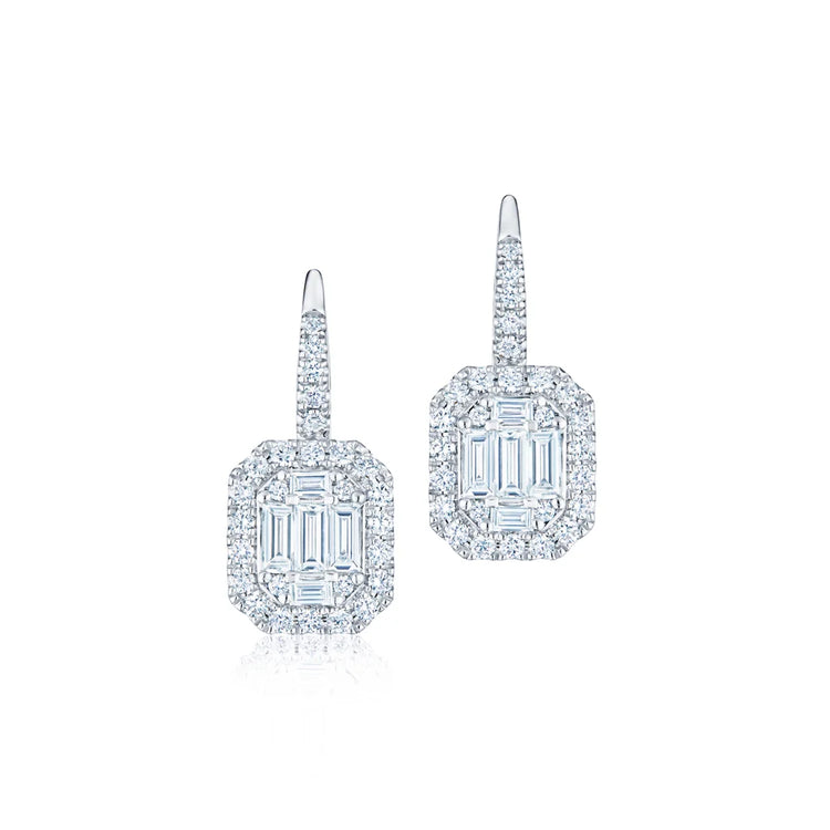 Drop Earrings with Illusion-Set Diamonds