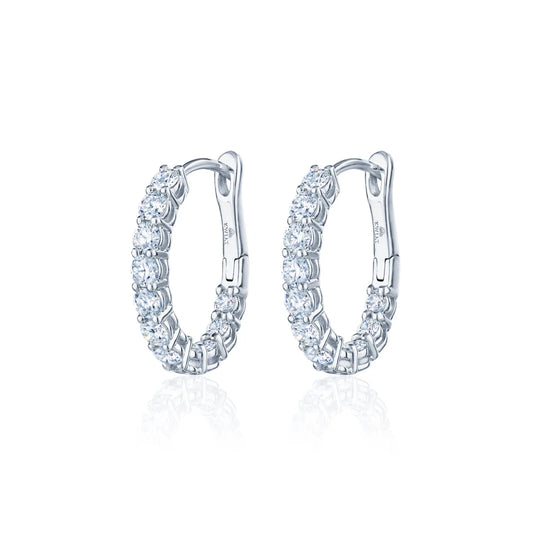 Petite Hoop Earrings with Diamonds