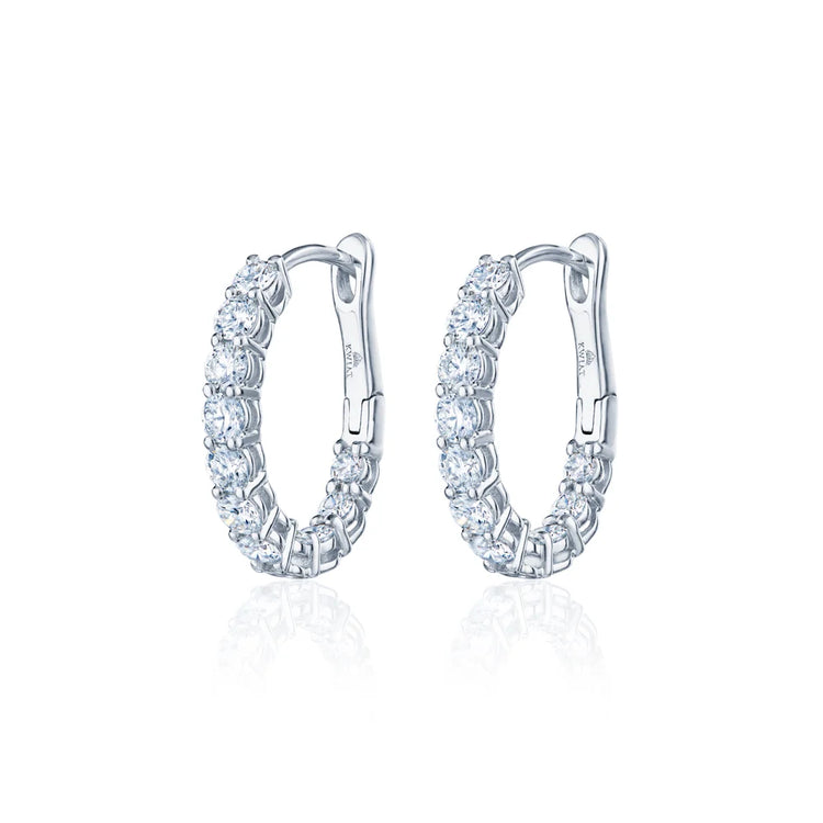 Petite Hoop Earrings with Diamonds