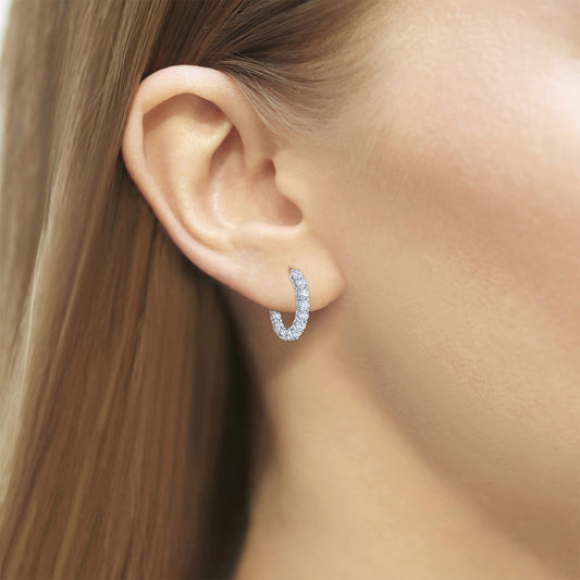 Petite Hoop Earrings with Diamonds