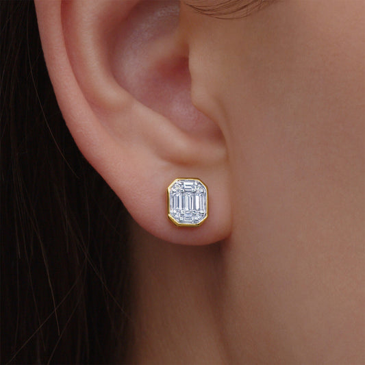 Sunburst Earrings with Diamonds