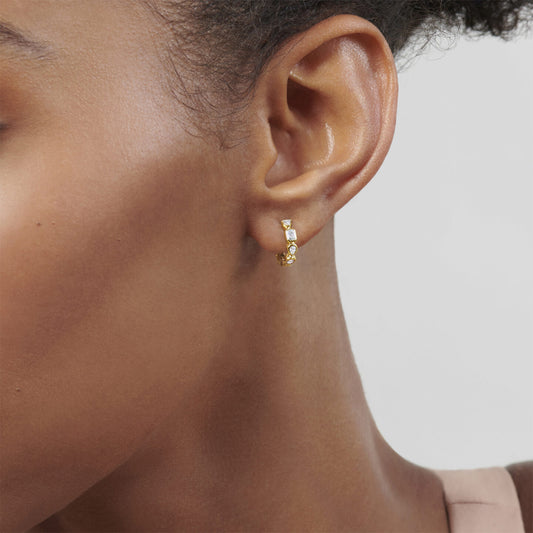 Portofino Petite Hoop Earrings with Mixed Shape Diamonds